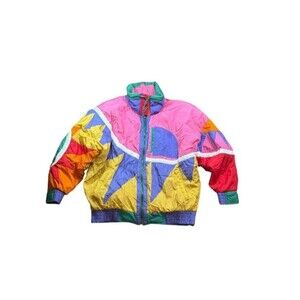 Vintage Prezzia Ski Jacket  Colorful Puffy 80’s 90’s Retro Bomber Size Medium